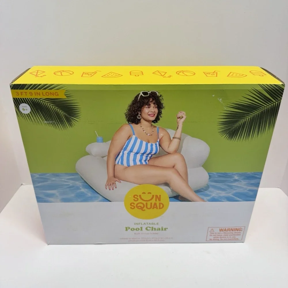 SUN SQUAD INFLATABLE CHAIR - INFLATABLE POOL FURNITURE 3ft 9in 180 LB CAPACITY
